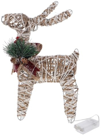 COOLHIYA Renne di Natale illuminate: decorazioni natalizie per esterni da giardino - decorazioni natalizie a forma di cervo per giardino, patio, prato - decorazioni festive per interni per feste di
