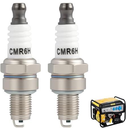 2 PCS Cmr6h Candela Sostituzione, Cmr6h Candela per Tosaerba, Candela Accensione Cmr6h Di Ricambio Universale, Compatibile Con Motori a Due Tempi, Decespugliatori, Motoseghe, Soffiatori