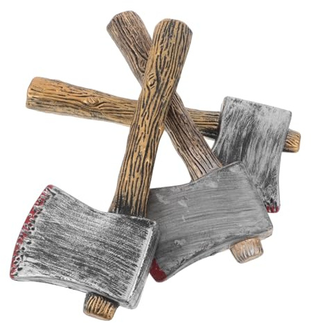 Abaodam 3 Piezas Hachas de Utilería Realistas con Sangre Accesorios para Disfraces de Halloween Decoración Temática Pirata para Casa y Jardín Ligereza y Montaje Sencillo