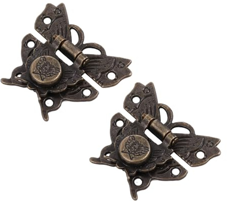 Gatuida 2 pezzi Chiavistello Vintage in Lega Serratura Nascosta Effetto Bronzo per Scatole Mobili e Design Retro Resistente e Facile da Installare