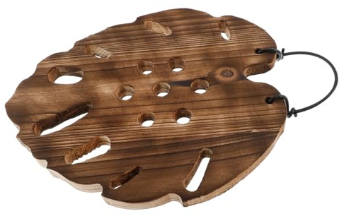 SHINEOFI Placa de Madera Hexagonal para Helechos Cuerno de Ciervo Soporte de Pared Decorativo con Diseño Monstera para Jardines Verticales Salas y Oficinas