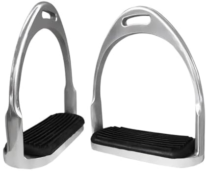 Infällbar aluminiumsadel med fotstöd för häst (Sliver)