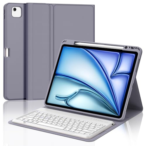 Occtingkind Per iPad Air 13 (M4/M3/M2) Cover Tastiera Italiana | Custodia Magnetica Rimovibile Bluetooth Keyboard, Lunga autonomia, Tastiera per iPad Air 13 M4 Lavanda