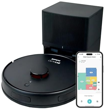 Ewbank EWVC04604 RV1AUTO Robot Vacuum Cleaner & Mop, 5000Pa Suction, Auto-Empty Dock, LiDAR Navigation, Wi-Fi App & Voice Control, 150 Min Runtime