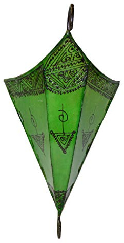Henna Lamps & Sconces Moroccan Handmade Medium Goat Leather Sconce Henna Tattoo Shade Living Room