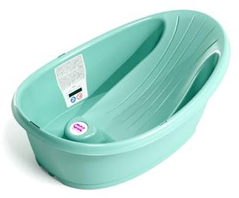 Bañera Onda Baby - Base antideslizante, con termómetro digital incorporado - Soporte trasero en ángulo para mayor comodidad - Se adapta al inerior de la bañera o la ducha - Turquesa