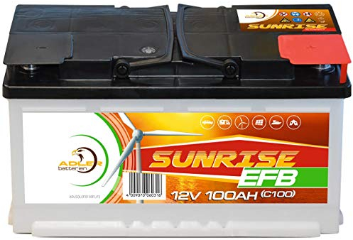 Solarbatterie 12V 100Ah Adler Batterie Wohnmobil Boot Camping ersetzt 80Ah 90Ah