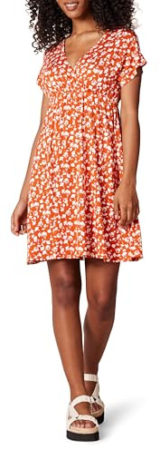 Amazon Essentials Robe Tunique (Grandes Tailles Disponibles) Femme, Rouge Imprimé Fleuri, M