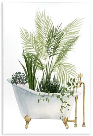 Stupell Industries 'Various Plants Greenery Vintage Tub', Wall Plaque Art, 10 x 15 Inches, Easy to Hang and Sturdy, Made in USA, by Grace Popp