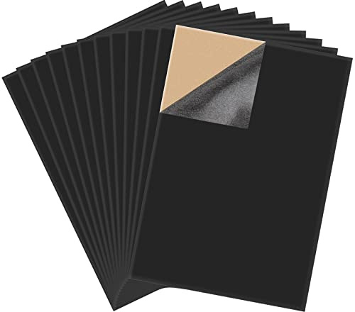 12 Pezzi Foglio di Feltro Autoadesivo Nero Velluto Morbido Foglio con Retro Adesivo Tessuto di Feltro Contenitore di Gioielli e Fodera per Cassetti Decorazioni Casa e Artigianato Creazione