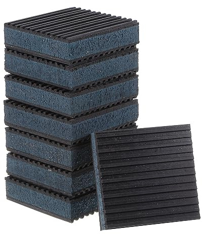 QUARKZMAN 8Stk Gummi Anti-Vibrationspads Vibrationsdämpfer 3 x 3 x 7/8 Isolationspad Vibrationsisolationspads Gerippte Matten mit EVA-Mitte für Waschmaschine Luftkompressen Laufband
