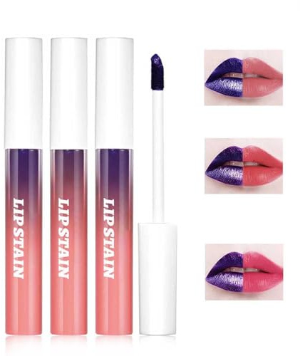 3Pcs Peel Off Lip Liner Stain,Highly Pigmented Long Lasting Lip Stain Peel Off,Waterproof Lip Stain,Matte Finish Lip Liner (3 Colors/Set, A)
