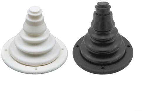 Guaina in gomma marina per cavi del cambio per barche, yacht, navi, barche a motore, nero/bianco, 102 x 120 mm (nero)