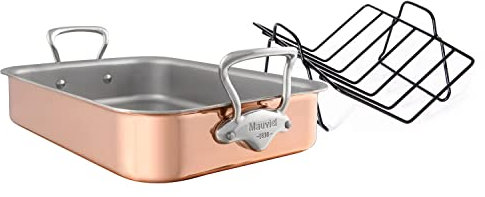 Mauviel M'Heritage 150S Bräter aus poliertem Kupfer und Edelstahl, 1,5 mm, hergestellt in Frankreich
