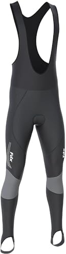 FDX Salopette da Ciclismo Thermodream da Uomo, Imbottitura 3D, Termica, Idrorepellente, Tessuto Super Roubaix, Antivento, Asciugatura Rapida, Pantaloni Invernali Bici, Leggings
