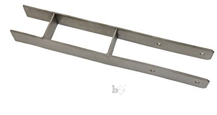 b2 Pfostenträger Pfostenanker H-Form Edelstahl A2 91x5,6x600 mm