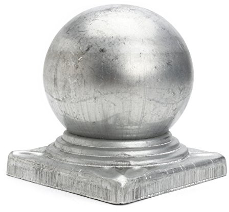 TuToy 100Mm Iron Ball Top Fence Finial Post Cap With Flat Square Base Decor Protection
