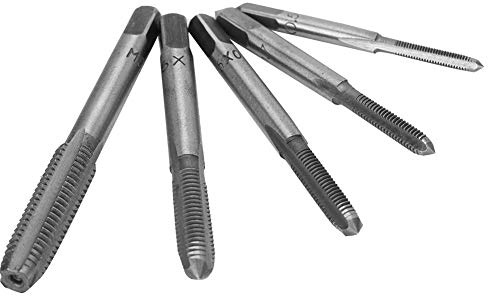5 Pièces Ensemble de Tarauds à Filetage M3 M4 M5 M6 M8, Tarauds et Filières pour Réparation de Filetage et Création, Outils Ensemble de Foret, Taraud, Fraisage (Argent)