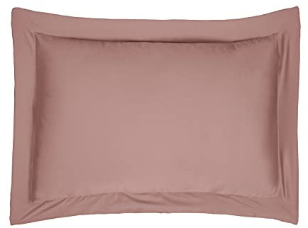 Sleepdown Pillowcase 100% Cotton Sateen Pack of Two Oxford Pillow Cover Set Anti-Allergy 300 Thread Count Luxury Bed Linen - Blush Pink - 50 x 75cm, 5056242826033