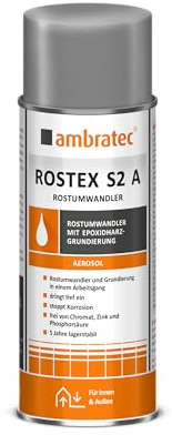 Ambratec 400 ml Spray Rostex S2 A Rostumwandler mit Schutzschicht aus Epoxydharz, entfernt Rost, bildet Grundierung, schützt vor Korrosion