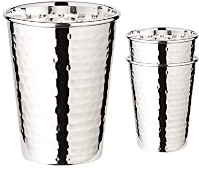 EDZARD 2er Set Silberbecher Trinkbecher Becher Mido, Höhe 10 cm, gehämmert | edel versilbert, Tischdeko, Barzubehör, Geschenkidee