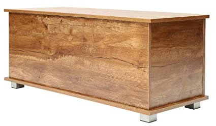 VDD Boîte de rangement - coffre à jouets - boîte à couvertures - largeur 100 cm - marron vintage