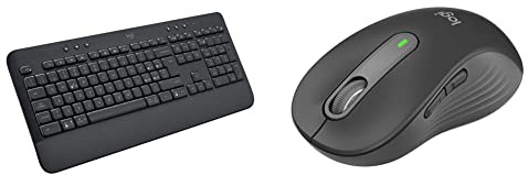 Logitech Signature K650, Tastiera Poggiapolsi Wireless Full-size con Bluetooth BLE o Ricevitore USB Logi Bolt - Grigio & Signature M650 L Mouse Wireless Full Size, Per Mani Grandi, Clic Silenziosi