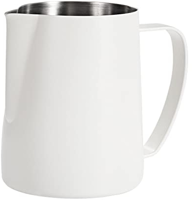 Dianoo Milk Frothing Pitcher, 350ml Stainless Steel Espresso Steaming Pitcher, Coffee Cappuccino Barista Steam Pitchers Milk Jug Latte Art, White