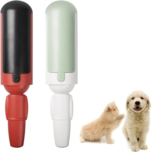 2 Stücke Wiederverwendbare Fusselrollen für Tierhaare, Fusselrolle Selbstreinigender Fusselentferner, Lint Roller Pet Hair, Fusselbürste für Katzenhaare Hundehaare Entfernen, Sofa,Auto,Bett,Kleidung