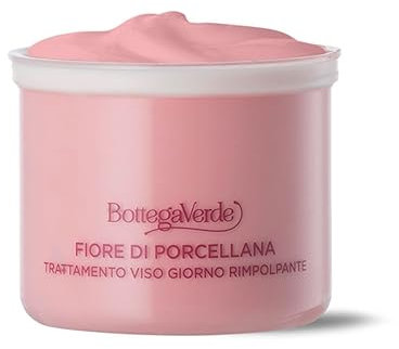 Bottega Verde - Fiore di Porcellana, Ricarica Crema Viso Antirughe e Antietà, 50 ml, Trattamento Perfezionatore Correttivo Globale, Azione Rimpolpante, Pelli Normali o Secche