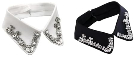 TRIXES Strass-Kunsthalsband – Diamante-Kragen – Halloween-Kostüm – abnehmbares Kragen-Applikationszubehör | Auffälliges Modeaccessoire für Pullover und Kleider - Für Halsumfang bis 15,5 Zoll