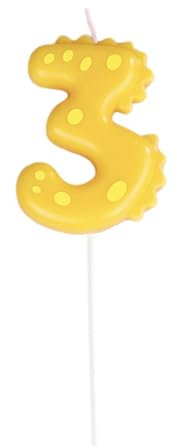 Dinosaurier-Zahlenkerze | Bunte handgefertigte Zahlenkerze, Dinosaurier- -Dekoration für 0 bis 9 Jahre, Kuchendekoration mit Dino-Thema