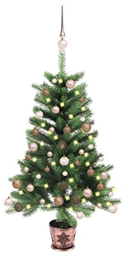 WHOPBXGAD Weihnachtsbaum.künstlicher Weihnachtsbaum.choinka NA pniu.Künstlicher Weihnachtsbaum mit LEDs & Kugeln 65 cm Grünchristmas Trees.Weihnachtsbaum künstlich.Christmas Tree.