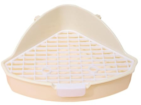 Qianly Bac à litière pour Lapins, Petits Animaux, bac à litière d'angle, Pot d'entraînement pour écureuil, Blanc