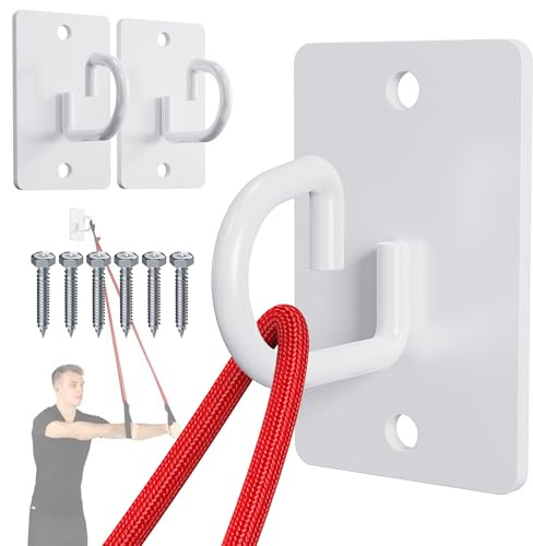 Wandanker für Widerstandsbänder, Wandhalterung, Widerstandsbänder, Ankersystem, Workout-Bänder, Anker für Übungsbänder, platzsparende Haken für freies Training, 3 Stück (weiß)
