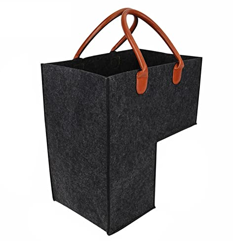 Treppenkorb, L-Form Treppenkorb Stufenkorb, Faltbare Treppenkörbe, Stufenkorb Mit Ledergriffen, Filz Stair Baskets – Stilvolle Treppenaufbewahrungslösung
