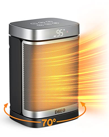 Dreo Smarter Heizlüfter Energiesparend Leise, 1500W PTC Kerarmik Heizung mit Thermostat, 3 Modi, 70° Oszillation, WLAN Alexa & Google Assistant Elektroheizung, Überhitzungs-Kippschutz, Heater314S