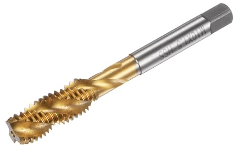 QUARKZMAN Maschio Filettatura Scanalatura Spirale M10 x 1,5 Hss Metrico (Acciaio Alta Velocità) Placcato Titanio Maschio Filettatura Macchina Utensile Maschiatura 3 Scanalature Tolleranza H2