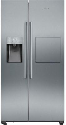SIEMENS KA93GAIDP, iQ500, Amerikanischer Side-by-Side, 178,7 x 90,8 cm, 369 L Kühlen & 191 L Gefrieren, noFrost-Frischesystem, Eis- und Wasserspender mit Wasseranschluss, Barfach, Gebürsteter Stahl