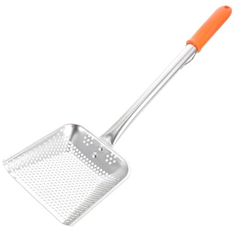 FUNOMOCYA Colador De Acero Inoxidable Perforado Para Aceite y Alimentos, Cuchara Ranurada Mango Largo, Antióxido, Seguro Para Cocina Hogar, Adecuado Para Freír y Servir,