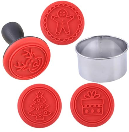 Amosfun Stampi Per Biscotti Natalizi in Silicone Stampi Fai Da Te Per Dolci Natalizi Riutilizzabili Per Biscotti e Cioccolatini