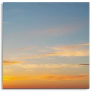 Paul Sinus Wandbild 80x80cm Abendhimmel über dem Horizont, beruhigende Atmosphäre, weiche Farbverläufe, inspirierende Weite, harmonische Farben