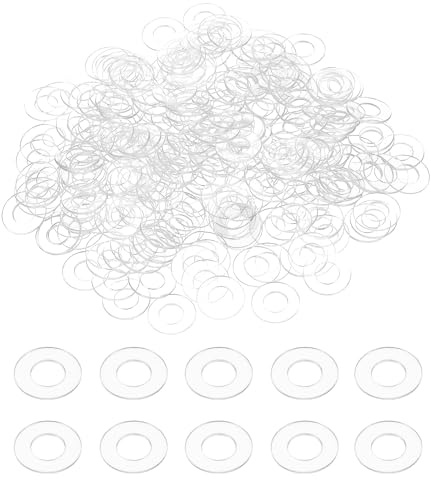 QUARKZMAN 240Pz M6 Rondella Piatta PVC, 6mm ID 10mm OD 1mm Spessore Rondelle Guarnizioni Idrauliche Kit Piatte Guarnizione Plastica Distanziale Tenuta Anello Alzaporta Trasparente