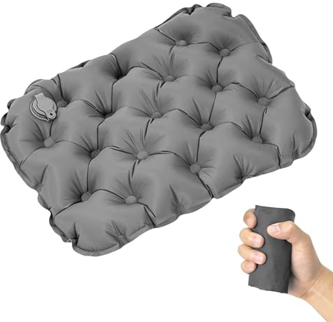 Rbleote Sitzkissen Aufblasbar,Wasserdicht und Tragbar Sitzkissen Outdoor Faltbar,Ultraleicht Design,Geeignet für Reisen,Konzerte,Strände,Rasenflächen (Grau)