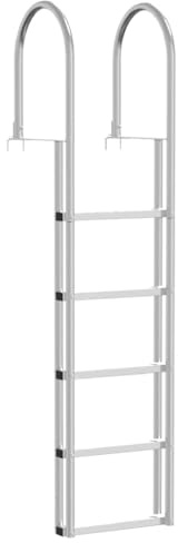 vidaXL 5-Step Dock Ladder Silver 45 ×11.5 ×190 cm Aluminum