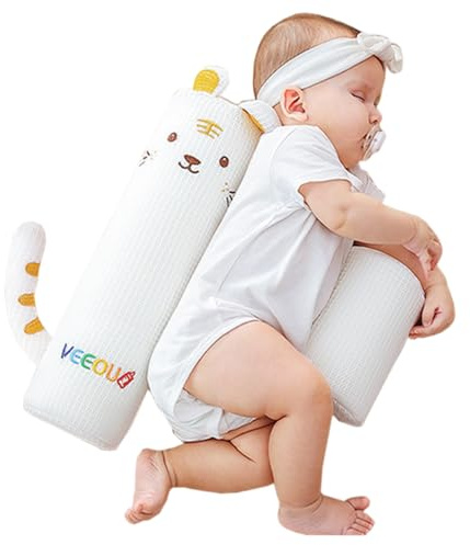 Puntitore del sonno anti -rotolo regolabile a cuneo per bambini per bambini per il supporto del cuscino a cuneo morbido per il bianco neonato