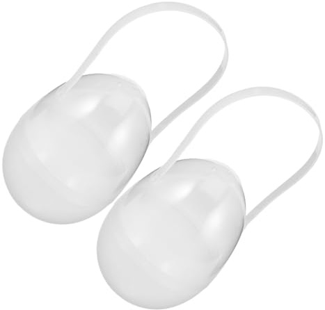 CAXUSD 2 Pezzi Uova Pasquali Trasparenti Contenitori Plastica Rigida per Caramelle e Regali Scatole Riempibili Forma con Manico Decorazioni e Organizer per Feste Pasquali