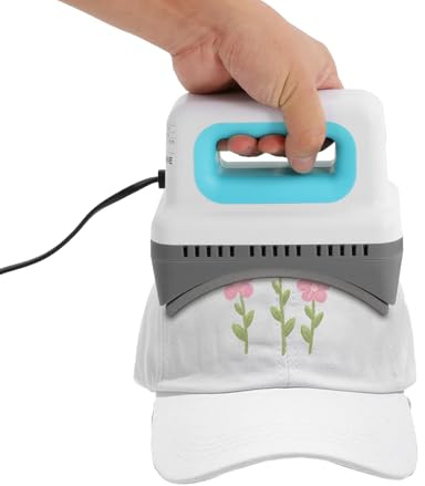 DAHAD Sombreros Heat Press Mini, placa calefactora curvada que calienta hasta 190 °C, dispositivo de mano para decorar y manualidades, prensa de sombreros para gorras, baberos, gorros, gorros de