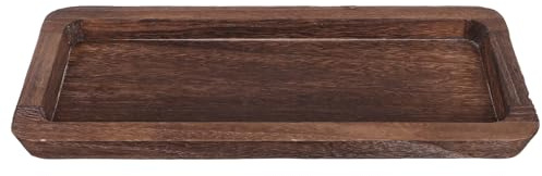 jojofuny Rustic Wooden Decorative Tray for Coffee Table and Entryway Long Narrow Serving Platter with Wood Construction for Candles Vases Seasonal Centerpieces Living and Kitchen Decor
