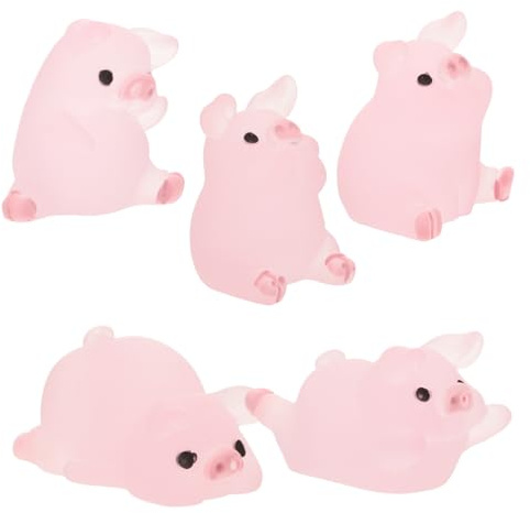 Parliky 30 Stück Kleiner Schweinefiguren aus Kunstharz Winzige Garten Dekoration für Balkon Hof und Puppenhaus Langlebige Miniatur Tierfiguren Zufälliger Stil